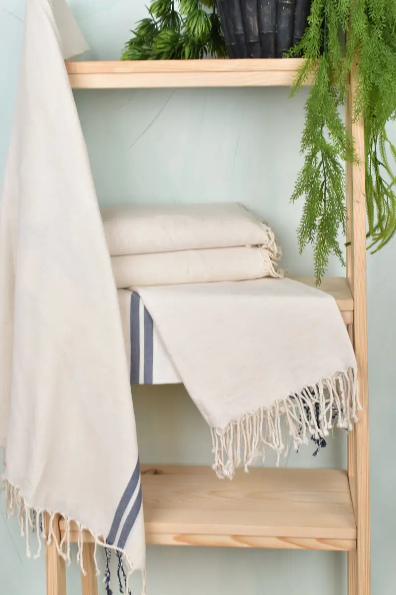 Beach Towel Gift, 70x40 Linen Striped Towel, Christmas Favors, Luxury Turkish Bath Towel, Personalized Towel, Turkish hand towel, Yoga Towel - 6