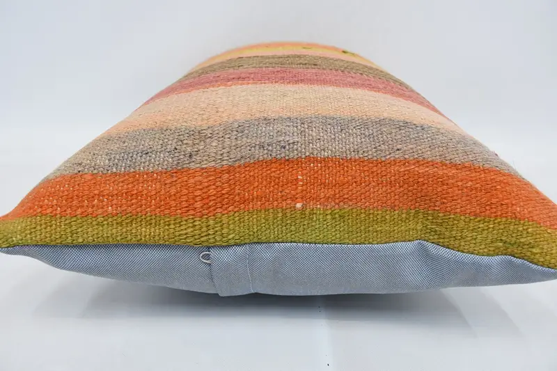 16x24 Orange Pillow Sham, Vintage Kilim Pillow, Throw Kilim Pillow, Personalized Gift Pillow Pillow Cover, Cushion, Turkish Kilim Pillow - 5