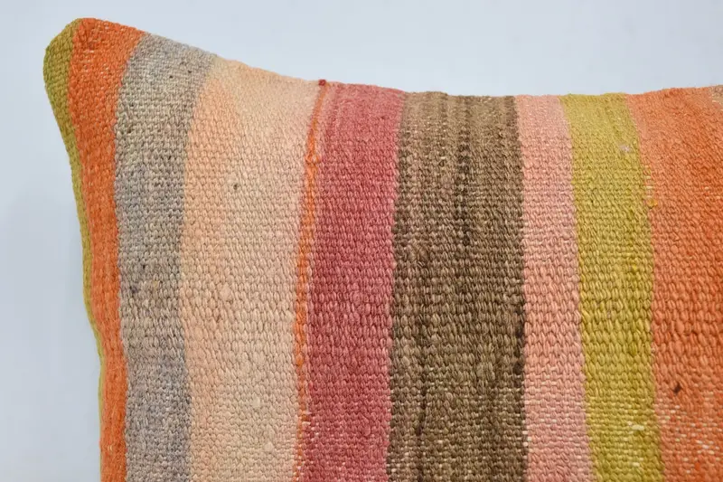 16x24 Orange Pillow Sham, Vintage Kilim Pillow, Throw Kilim Pillow, Personalized Gift Pillow Pillow Cover, Cushion, Turkish Kilim Pillow - 2