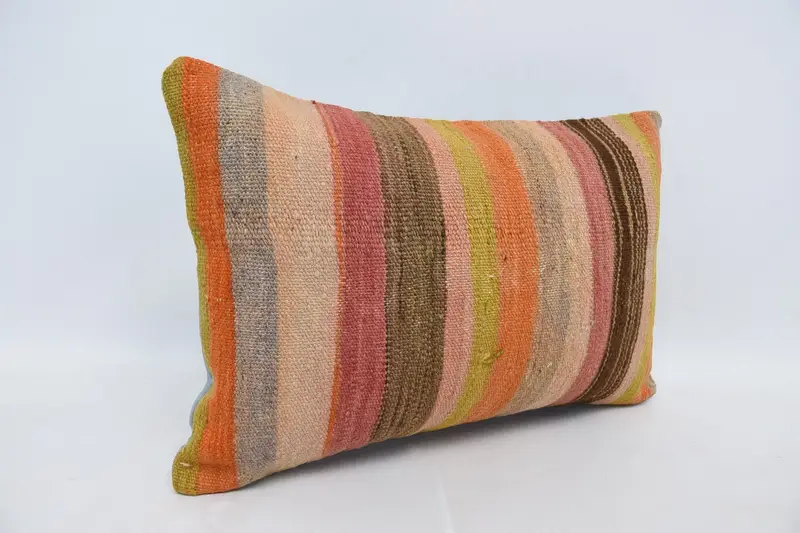 16x24 Orange Pillow Sham, Vintage Kilim Pillow, Throw Kilim Pillow, Personalized Gift Pillow Pillow Cover, Cushion, Turkish Kilim Pillow - 3