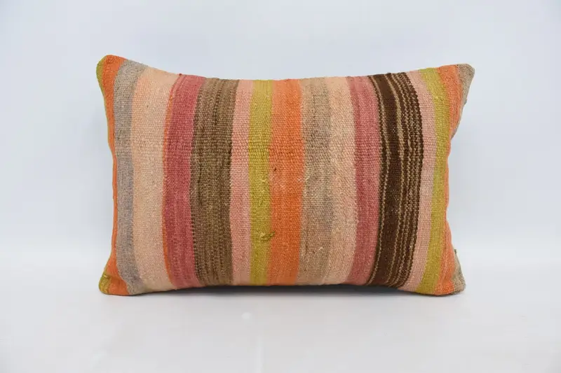 16x24 Orange Pillow Sham, Vintage Kilim Pillow, Throw Kilim Pillow, Personalized Gift Pillow Pillow Cover, Cushion, Turkish Kilim Pillow - 1
