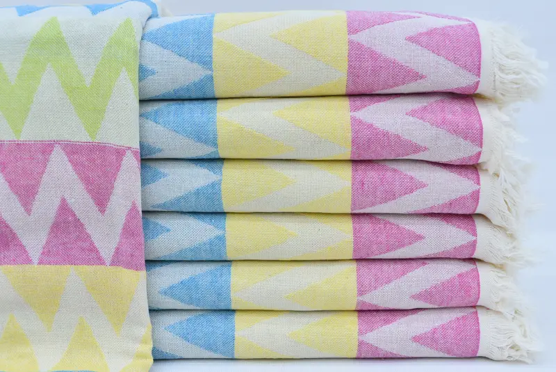 Beach Towel Bulk, Valentines Day Gift, 70x40 Cotton Zigzag Design Towel, Soft towel, Quick-dry towel, Arizona Bachelorette Party Favors, Spa Towel - 2