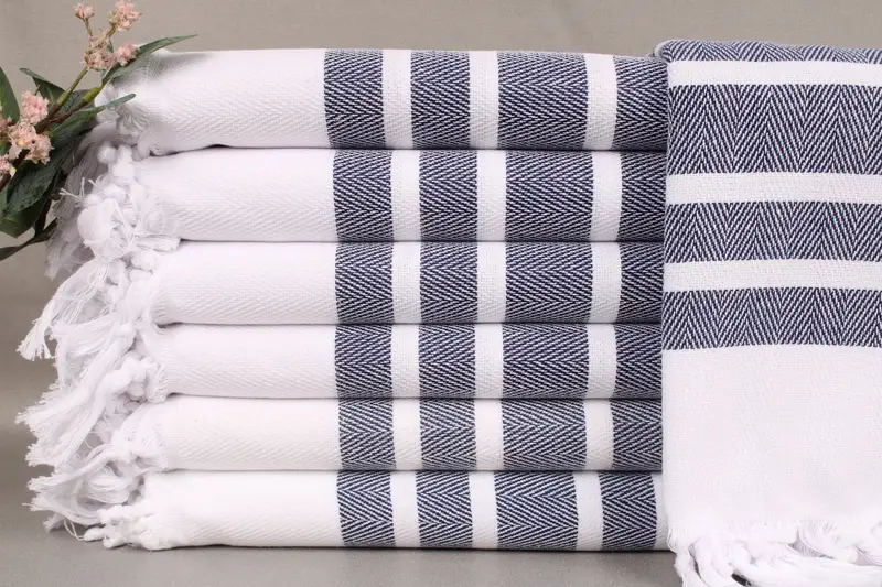 Personalized Beach Towel Navy Chevron, 40x71 Inches, Wedding Gift Towel