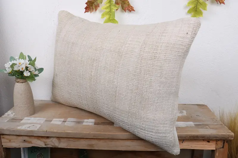 Vintage Pillow, Pillow for Sofa, Square Throw Pillow Sham, 16x24 Beige Pillow Case, Pillow, Interior Designer Pillow, Art Deco Cushion - 4