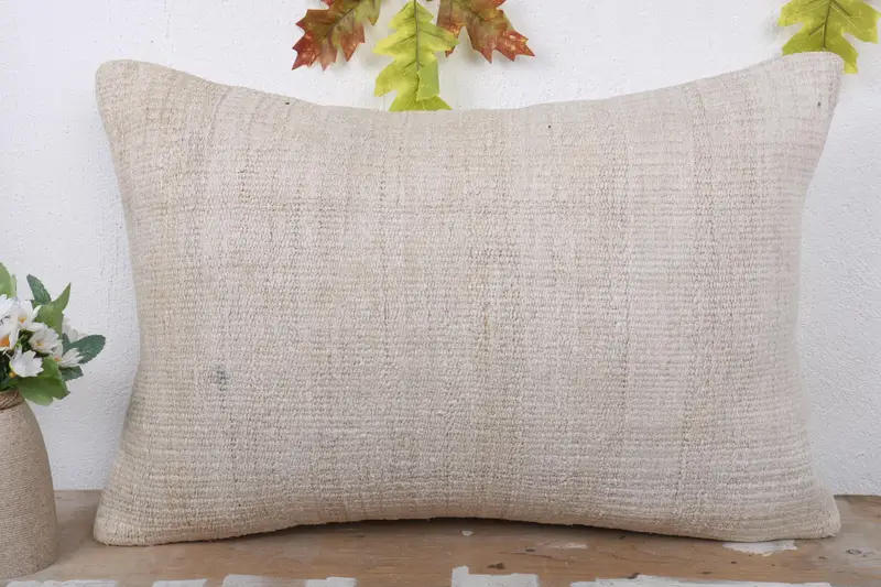 Vintage Pillow, Pillow for Sofa, Square Throw Pillow Sham, 16x24 Beige Pillow Case, Pillow, Interior Designer Pillow, Art Deco Cushion - 2