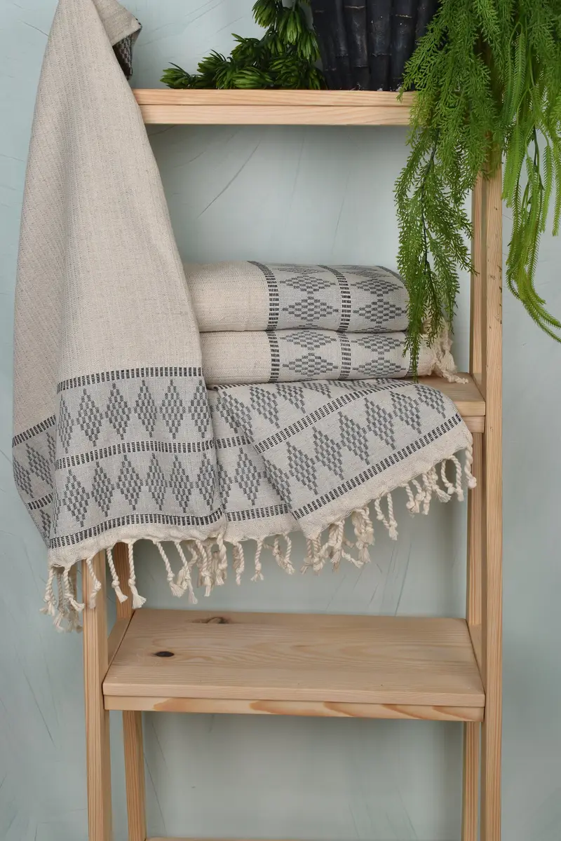 Personalized Kitchen Towel, Housewarming Gift, Turkish Tea Towel, 40x20 Linen Kilim Design Towel, Personalized Gift For Him, Small Bath Towels - 6