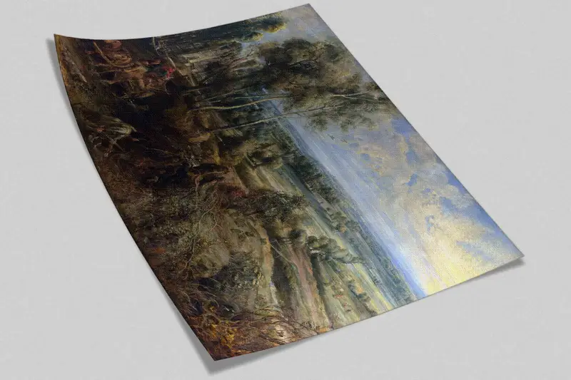 Landscape Wall Mural, Reproduction Wall Mural, Oil Wall Mural, A View of Het Steen Early in the Morning Wall Art, Room Wall Decor, - 8