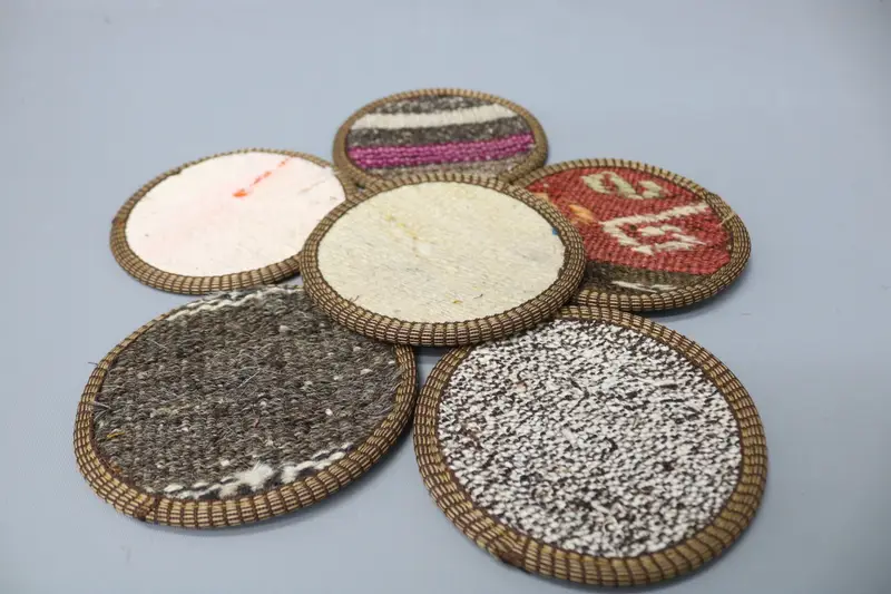 White and Brown Striped Coaster, Durable and Stylish Coaster