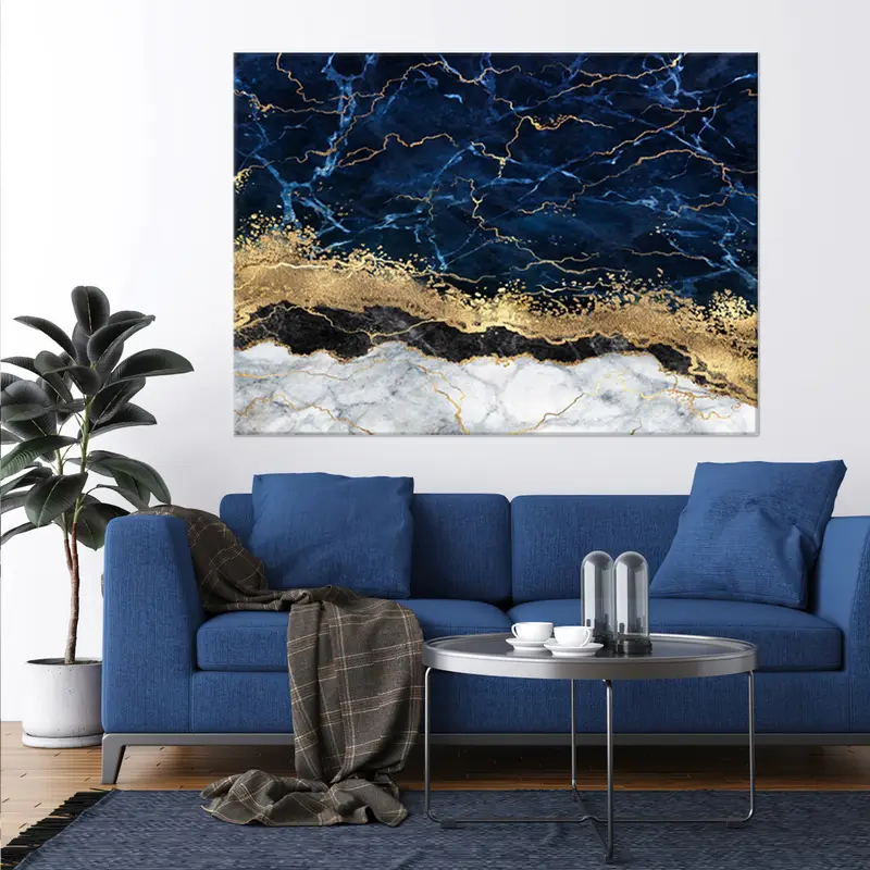 現代的な抽象的な木製キャンバスプリント - トレンディな自然の装飾