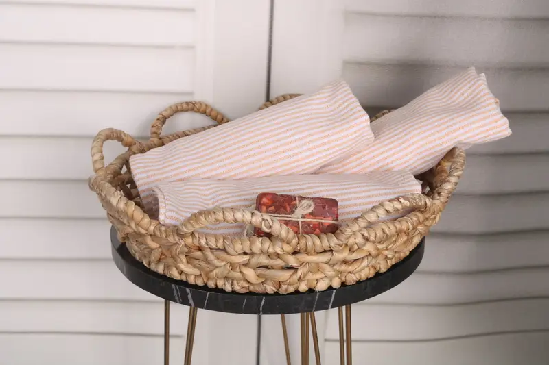 House Warming Gift, Gift For Him, Monogrammed Hand Towel, Personalized Kitchen Towel, 40x18 Cotton Striped Towel, Personalized Gift, Bachelor Towel - 4