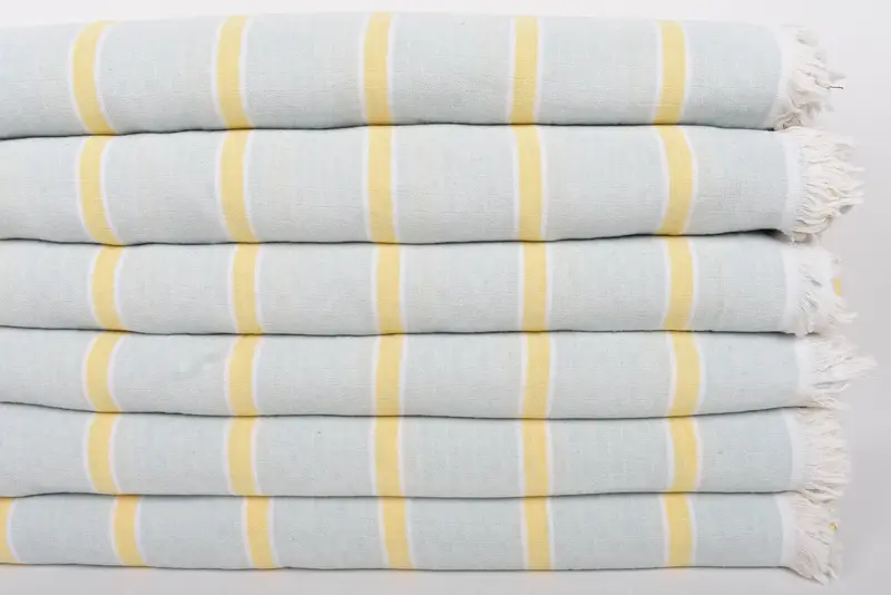 Bridal Shower Gift, Baby Boy Gift, Boho Throw Blankets, Woven Throw Blanket, First Wedding Anniversary Gift, 96x84 Cotton Striped Towel - 3
