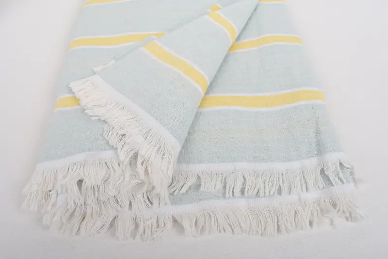 Bridal Shower Gift, Baby Boy Gift, Boho Throw Blankets, Woven Throw Blanket, First Wedding Anniversary Gift, 96x84 Cotton Striped Towel - 8
