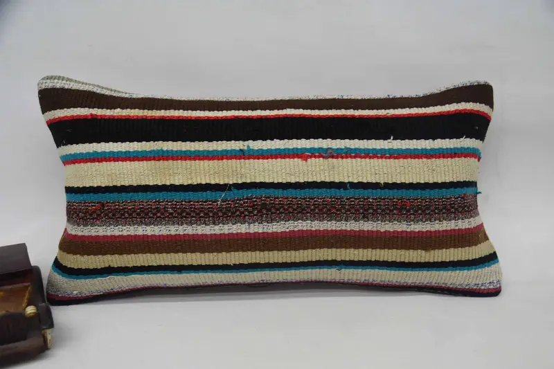 Yellow 30x60 cm Throw Euro Sham, Striped Lounge Antique Pillowcase - 1