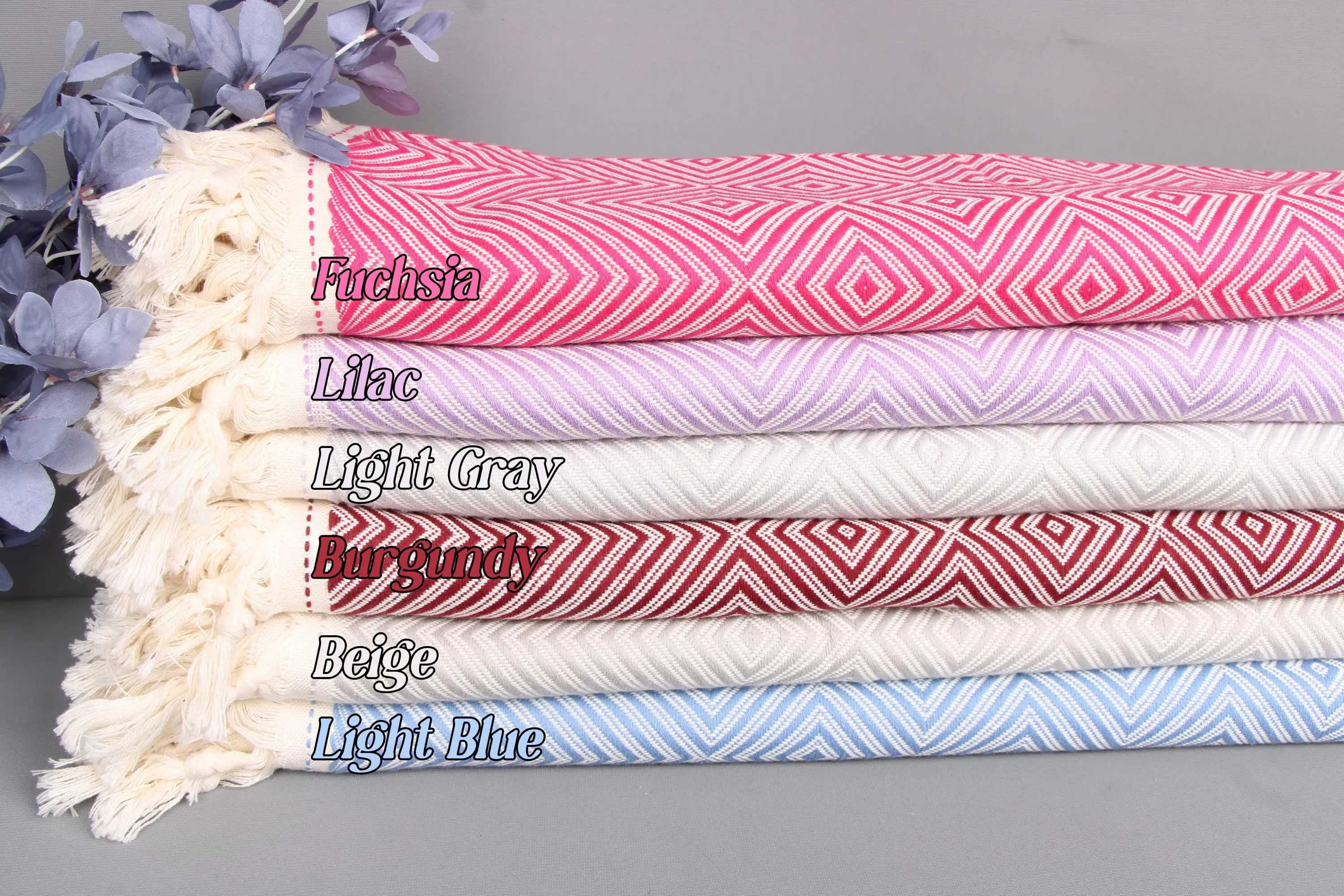 Diamond Blanket Cotton Beige Solid, 79x91 Inches, Toddler Bed Size - 1