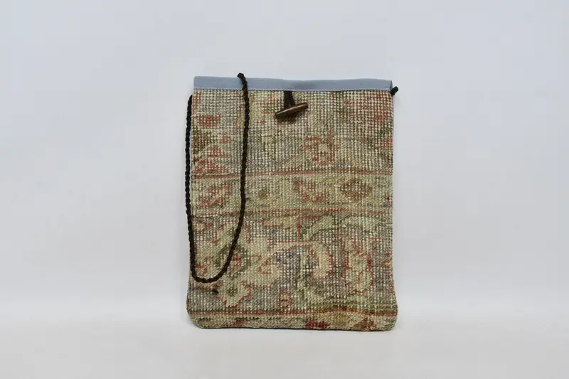 調節可能なストラップ付きスチームパンクキリムバッグ、ミニマリストウールクロスボディバッグ