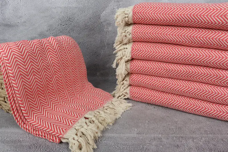 Turkish Towel Beach Blanket, Tablecloth, Embroidered Bedspread, 92x76 Cotton Chevron Towel, Custom Blanket, Turkish Blanket Throw, Throw Blanket - 3