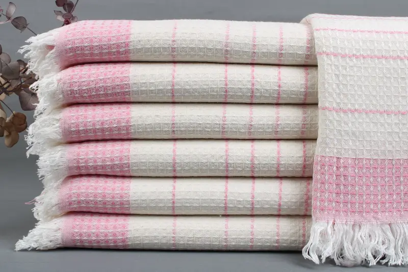 Turkish Towel Personalized Diamond Peshtemal Beige, 40x71 Inches