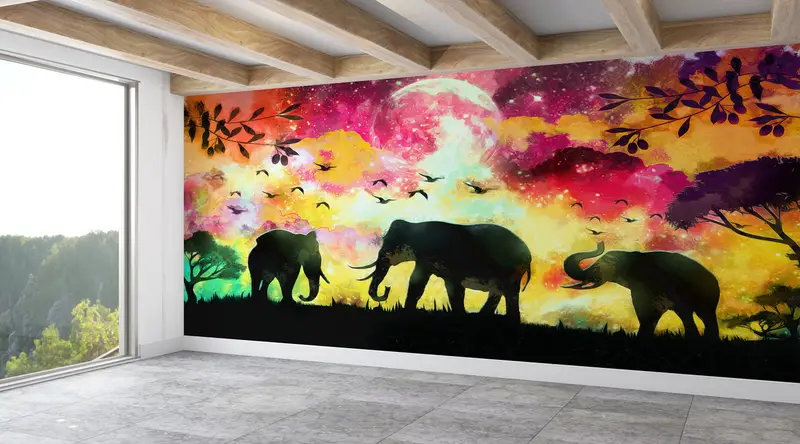Modern Wall Paper, Wall Paper Peel and Stick, Abstract Wall Decor, Paper Wall Art, , 3d Wall Paper, African Wall Paper, - 7