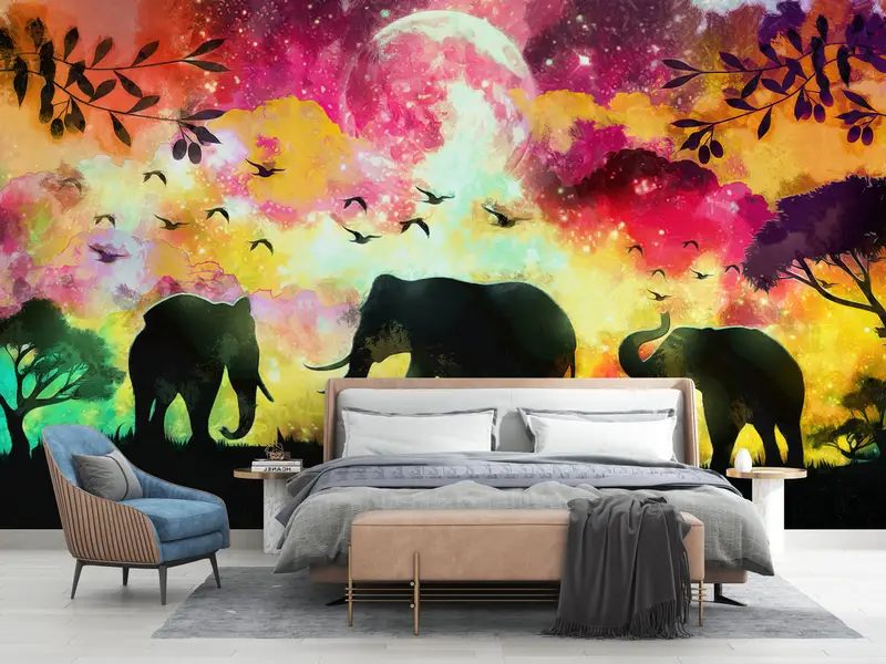 Modern Wall Paper, Wall Paper Peel and Stick, Abstract Wall Decor, Paper Wall Art, , 3d Wall Paper, African Wall Paper, - 5