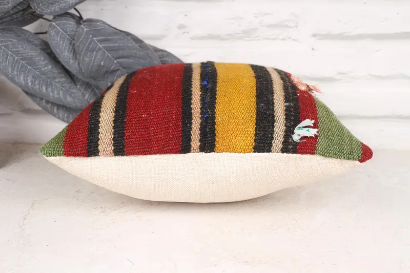 Pillow for Couch, Cushion Case, Kilim Pillow, 12x12 Red Pillow Sham, Outdoor Throw Pillow Cover, Home Decor Pillow, Farmhouse Cushion Case - 5