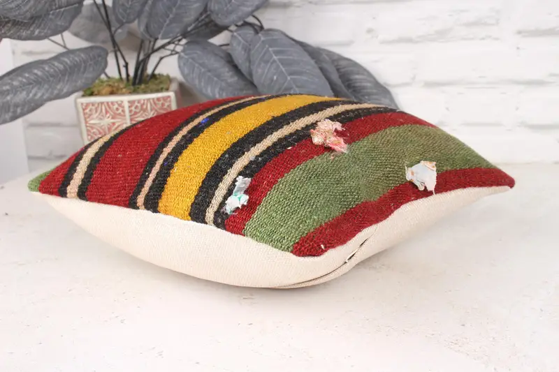 Pillow for Couch, Cushion Case, Kilim Pillow, 12x12 Red Pillow Sham, Outdoor Throw Pillow Cover, Home Decor Pillow, Farmhouse Cushion Case - 6