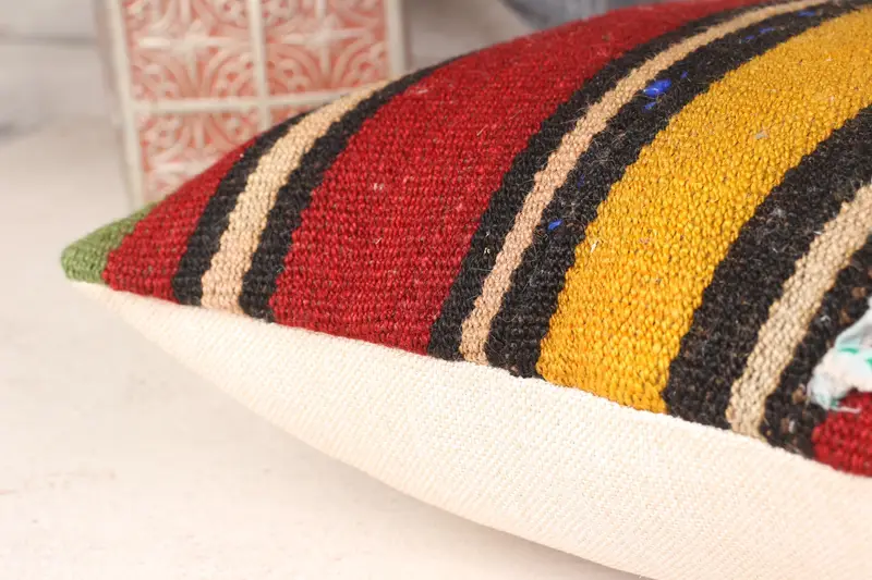 Pillow for Couch, Cushion Case, Kilim Pillow, 12x12 Red Pillow Sham, Outdoor Throw Pillow Cover, Home Decor Pillow, Farmhouse Cushion Case - 7