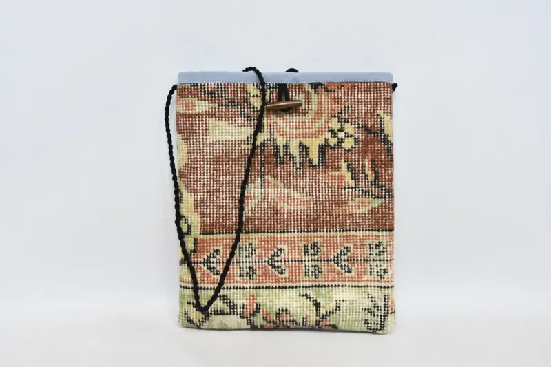 Steampunk Ayarlanabilir Askılı Çapraz Askı Kilim Çanta, Yün Vintage Motifli