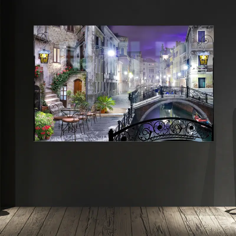 エレガントなプリントガラス: 現代の生活空間のための都市景観デザイン