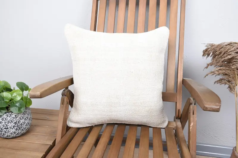 Throw Beige Pillowcase, 18x18 inch Couch Antique College Dorm Decor Cushion - 1