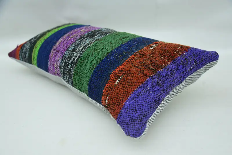 Designer Throw Cushion, Pillow for Sofa, 12x24 Green Pillow, Pillow, Gift Pillow, Toss Pillow Case, Living Room Throw Cushion Case, Kilim Pillow - 6