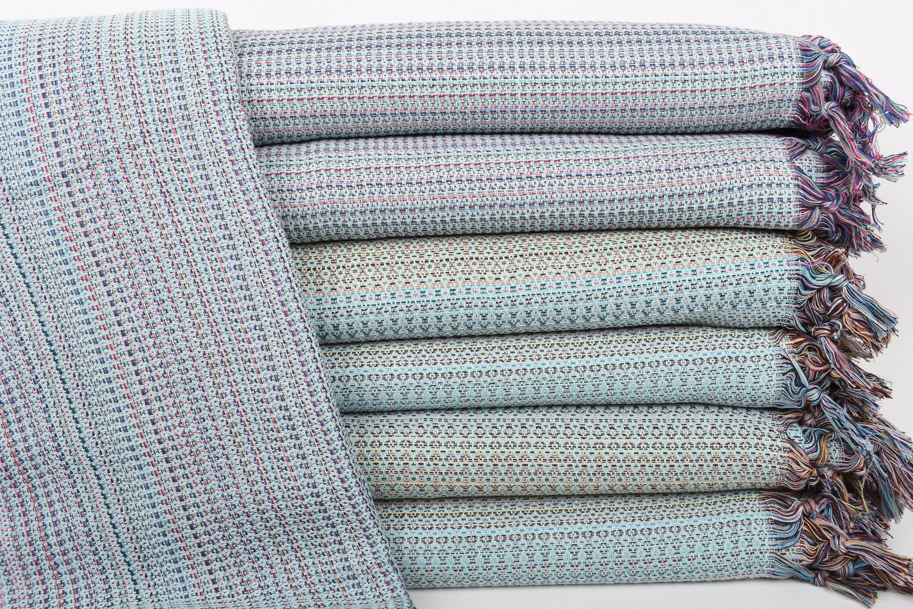 Personalized Mint Diamond Throw, Organic Cotton, Beach Theme, 89x87 Inches - 1