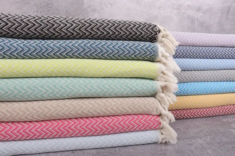 Bachelorette Party Items, Wedding Favors, Boho Throw Blankets, Couch Blanket, Bridesmaid Gifts, Monogram Beach Blanket, 76x64 Cotton Zig zag Towel - 1