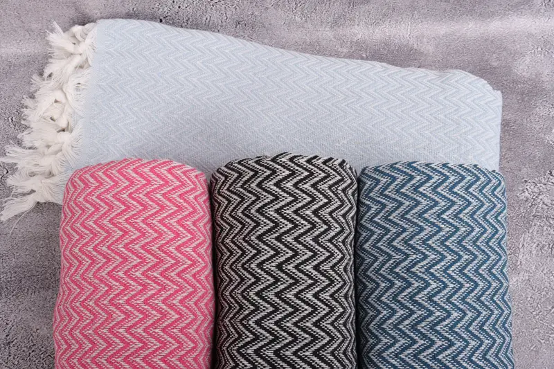 Bachelorette Party Items, Wedding Favors, Boho Throw Blankets, Couch Blanket, Bridesmaid Gifts, Monogram Beach Blanket, 76x64 Cotton Zig zag Towel - 7