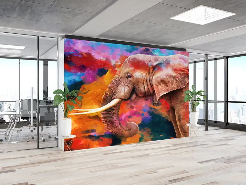 Bright Wall Paper, African Wall Paper, Paper Wall Art, Custom Wall Paper, Colorful Wallpaper, , Modern Wall Mural, - 1