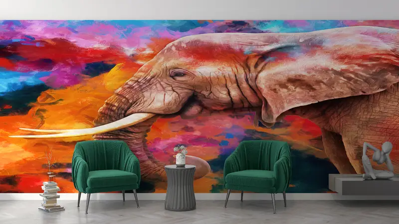 Bright Wall Paper, African Wall Paper, Paper Wall Art, Custom Wall Paper, Colorful Wallpaper, , Modern Wall Mural, - 3