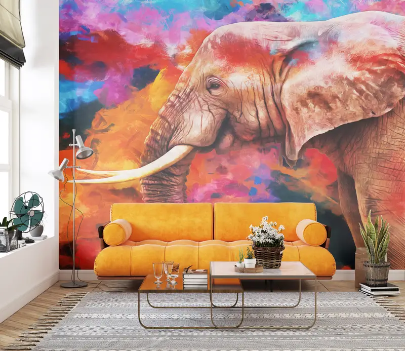 Bright Wall Paper, African Wall Paper, Paper Wall Art, Custom Wall Paper, Colorful Wallpaper, , Modern Wall Mural, - 8