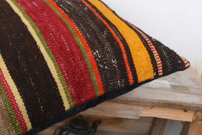 16x16 Red Pillow Sham, Wool Kilim Pillow Cushion, Turkish Kilim Pillow, Pillow Case, Vintage Kilim Throw Pillow, Vintage Kilim Pillow - 6