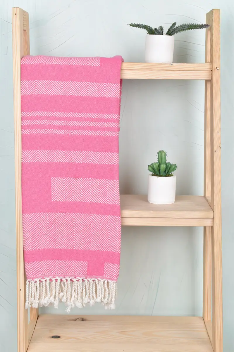 Wedding Hand Made Gift, Monogrammed Beach Towel, Personalized Gift, Lightweight Turkish towel, Gift For Boyfriend, 68x38 Cotton Chevron Towel - 8
