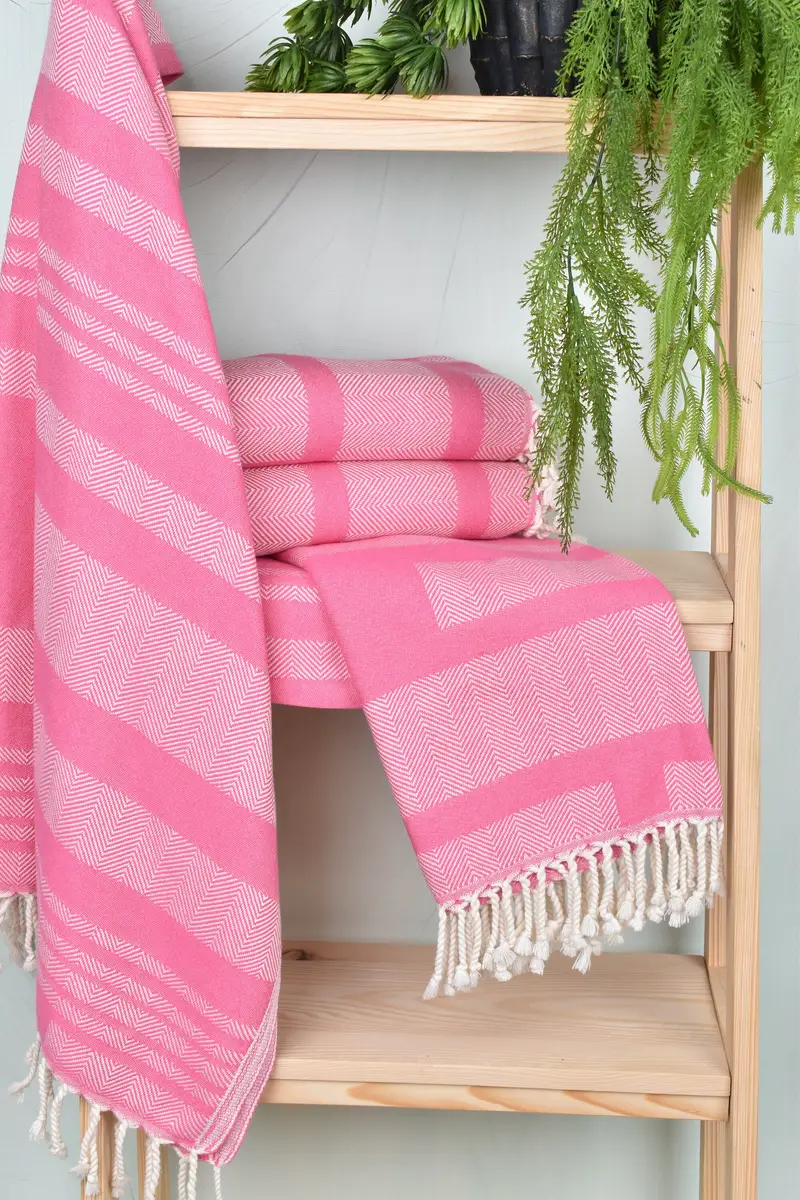 Wedding Hand Made Gift, Monogrammed Beach Towel, Personalized Gift, Lightweight Turkish towel, Gift For Boyfriend, 68x38 Cotton Chevron Towel - 6