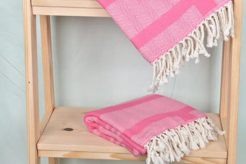 Wedding Hand Made Gift, Monogrammed Beach Towel, Personalized Gift, Lightweight Turkish towel, Gift For Boyfriend, 68x38 Cotton Chevron Towel - 5