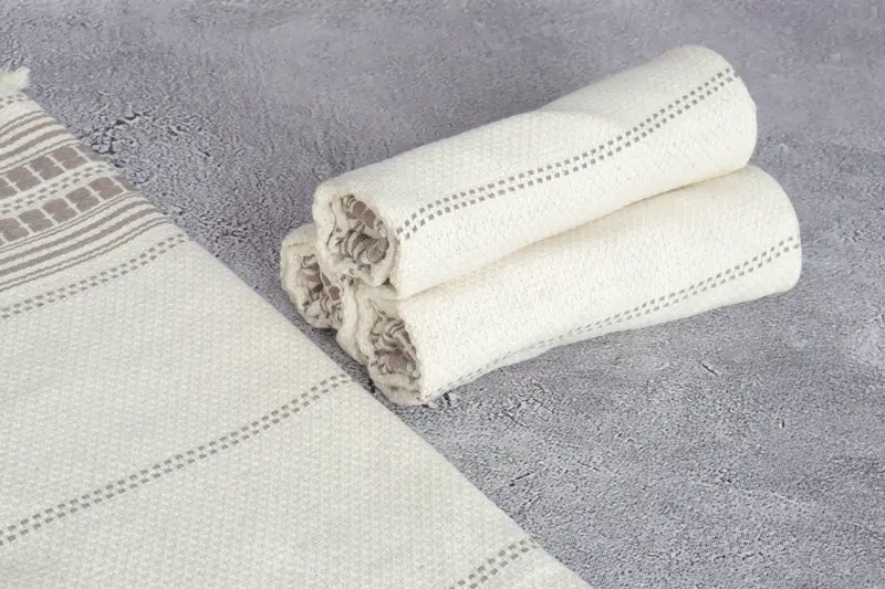 Monogram Kitchen Towel, 40x20 Linen Striped Towel, Embroidery Towels, Personalized Dish Towel, Gift For Her, Bachelor Towel, Kitchen Towel - 8