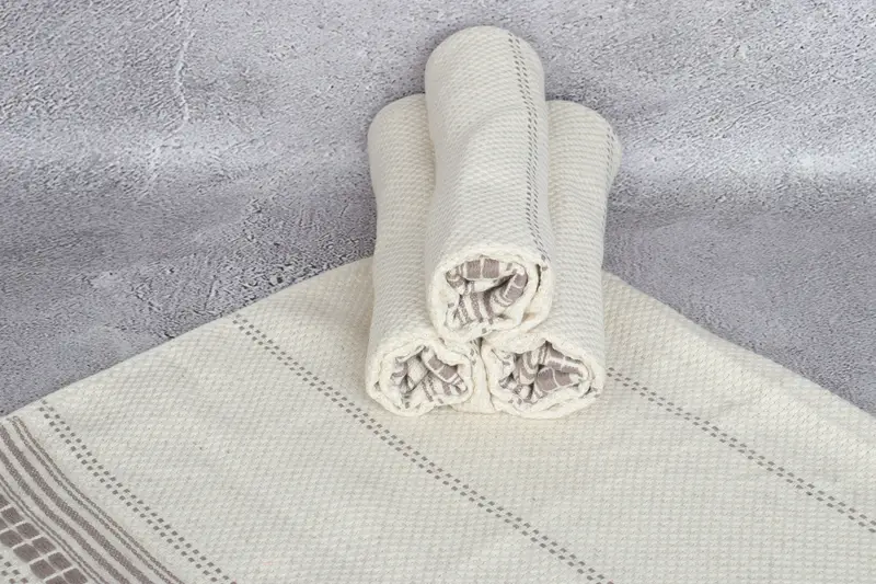 Monogram Kitchen Towel, 40x20 Linen Striped Towel, Embroidery Towels, Personalized Dish Towel, Gift For Her, Bachelor Towel, Kitchen Towel - 7