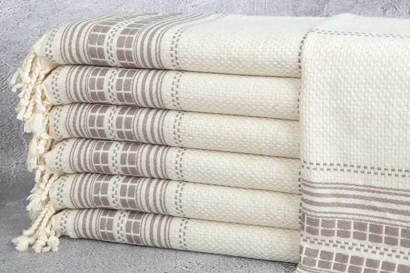 Monogram Kitchen Towel, 40x20 Linen Striped Towel, Embroidery Towels, Personalized Dish Towel, Gift For Her, Bachelor Towel, Kitchen Towel - 1