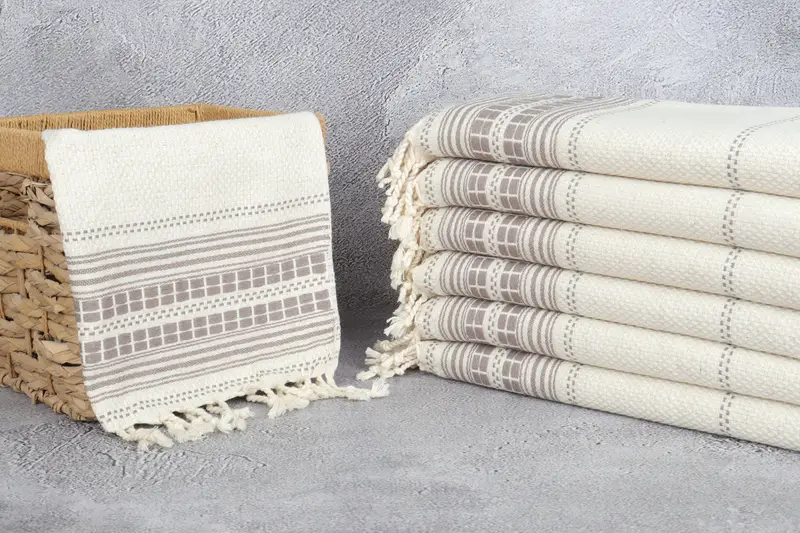 Monogram Kitchen Towel, 40x20 Linen Striped Towel, Embroidery Towels, Personalized Dish Towel, Gift For Her, Bachelor Towel, Kitchen Towel - 3