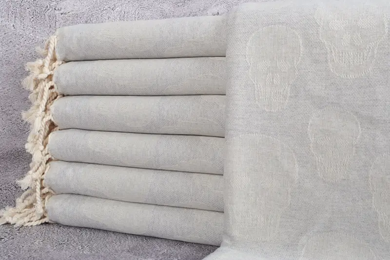 Organik Türk Havlu, Ev Dekoru Hediyeleri, 68x36 Pamuk Kafatası Desenli Havlu, Gelin İçin Düğün Hediyesi, Kişiselleştirilmiş Havlu Hediyesi, Türk Havlu Plajı
