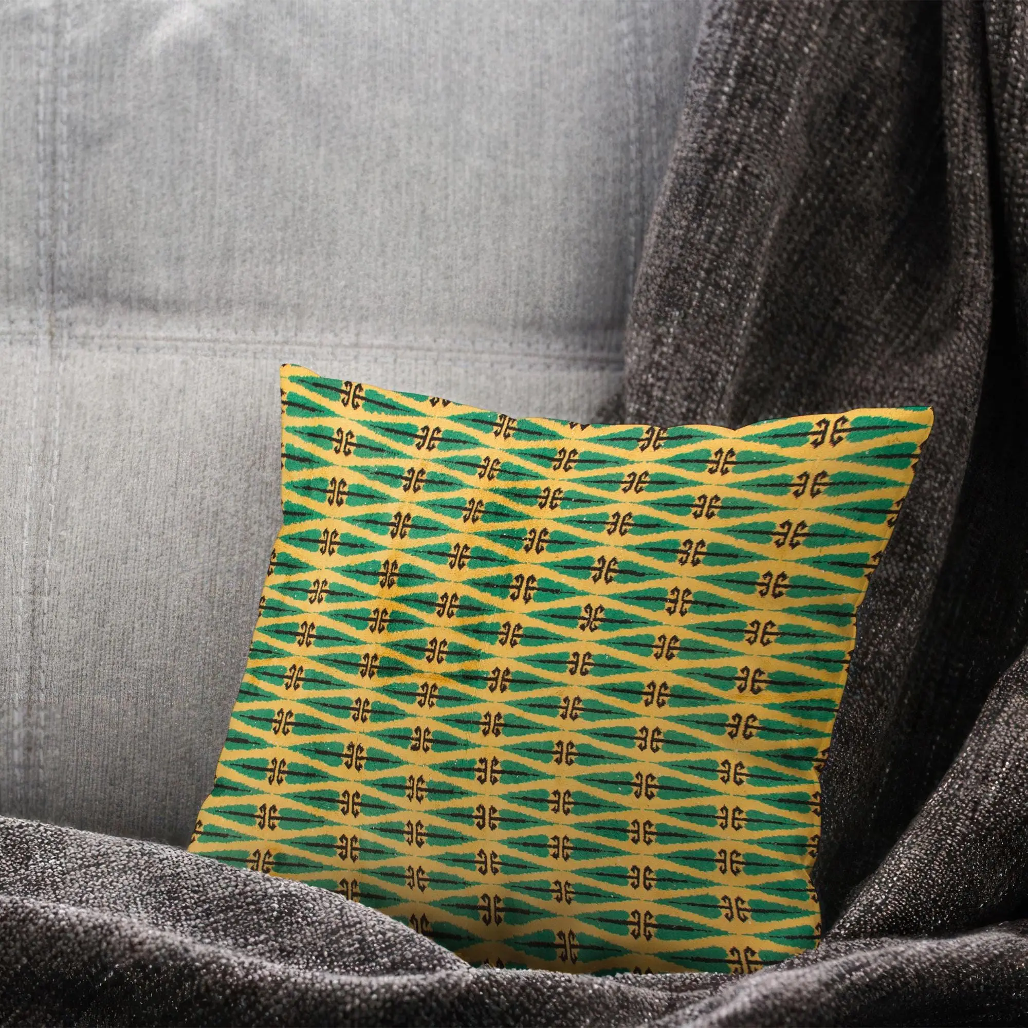 Geometric Abstract Print Pillow - Modern Home Decor Accent - 1