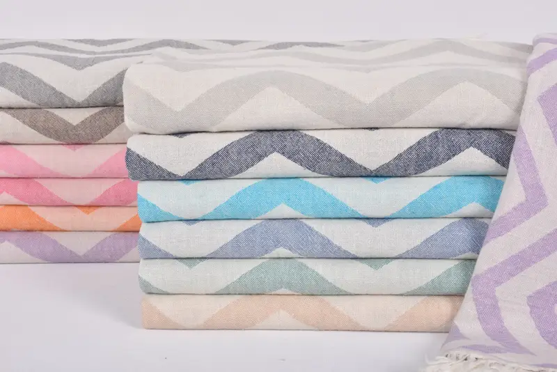 Unique Gift, 40x24 Brown Zigzag Design Hand Towel, Organic Cotton