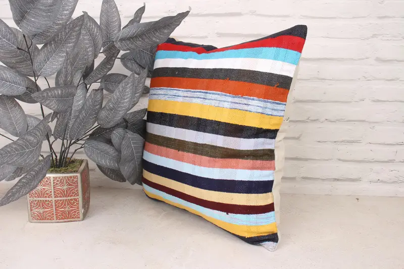 Pastel Cushion, 18x18 White Pillow, Cotton Pillow Sham, Designer Throw Pillow, Gift Pillow, Turkish Pillow, Pet Cushion, Pillow Cover, Kilim Pillow - 4