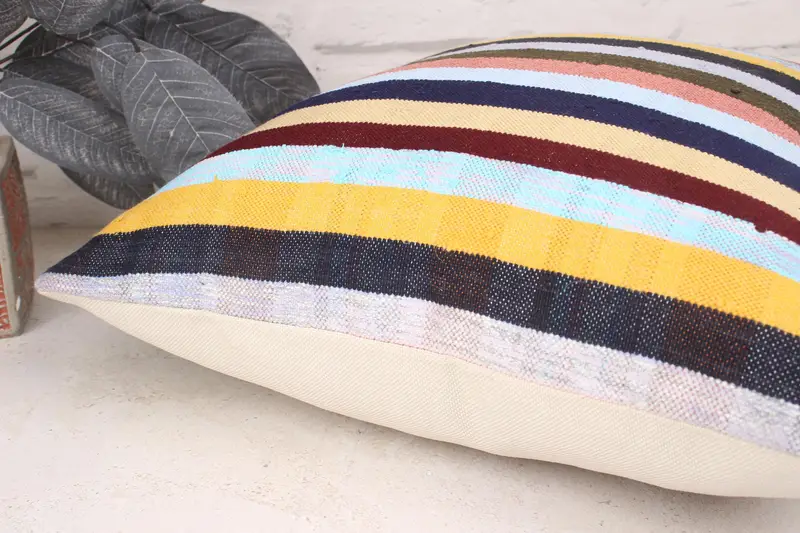 Pastel Cushion, 18x18 White Pillow, Cotton Pillow Sham, Designer Throw Pillow, Gift Pillow, Turkish Pillow, Pet Cushion, Pillow Cover, Kilim Pillow - 6