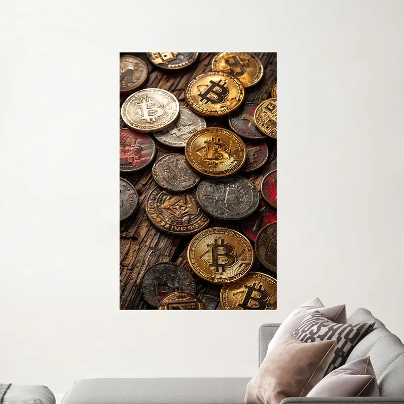 Elegantes bedrucktes Glas: Modernes, von Krypto inspiriertes Design für den täglichen Gebrauch